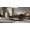 SALSA - Lit pour couchage 140x190, 2 chevets 2 tiroirs 1 niche   