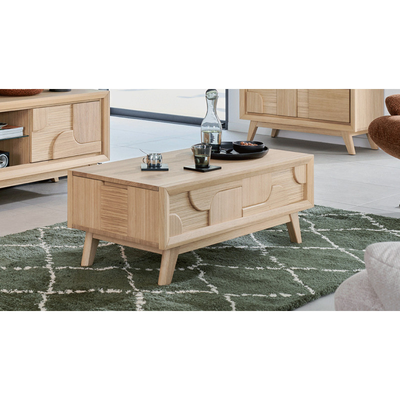 RIVAGE  - Table de salon plateau relevable  