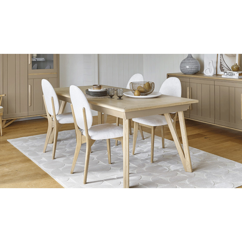 ALVA - Table rectangulaire avec 2 allonges de 46 cm 