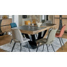 OMEGA - Table tonneau, plateau céramique 3 allonges    