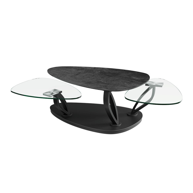 NOLIAS - Table basse plateaux pivotant avec roulettes  