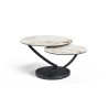 MAGMA  - Table basse double plateau céramique pivotant  
