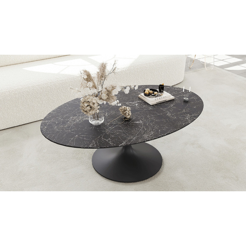 ALISSE  - Table basse waterglass ovale 