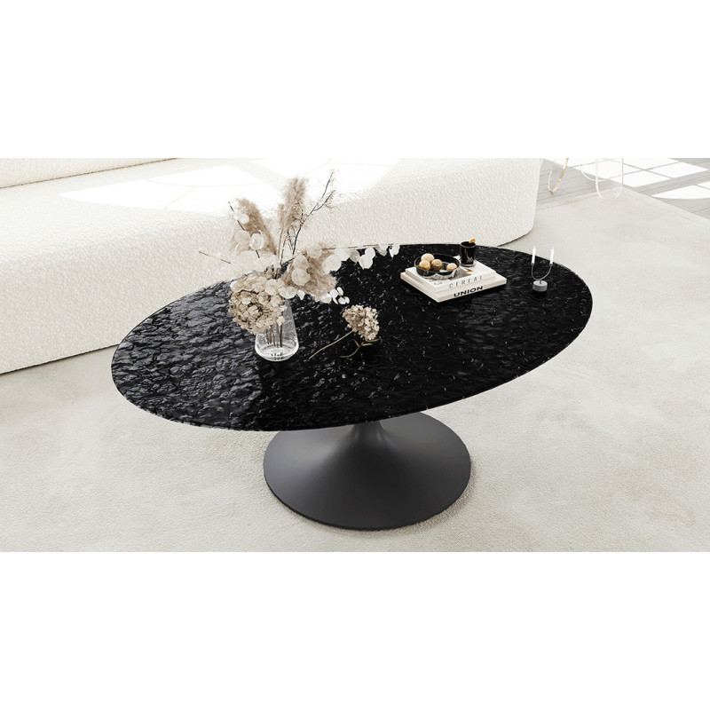 ALISSE  - Table basse waterglass ovale 