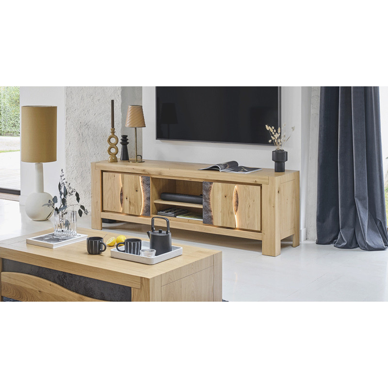 LEGEND - Meuble TV 2 portes 1 niche L180  