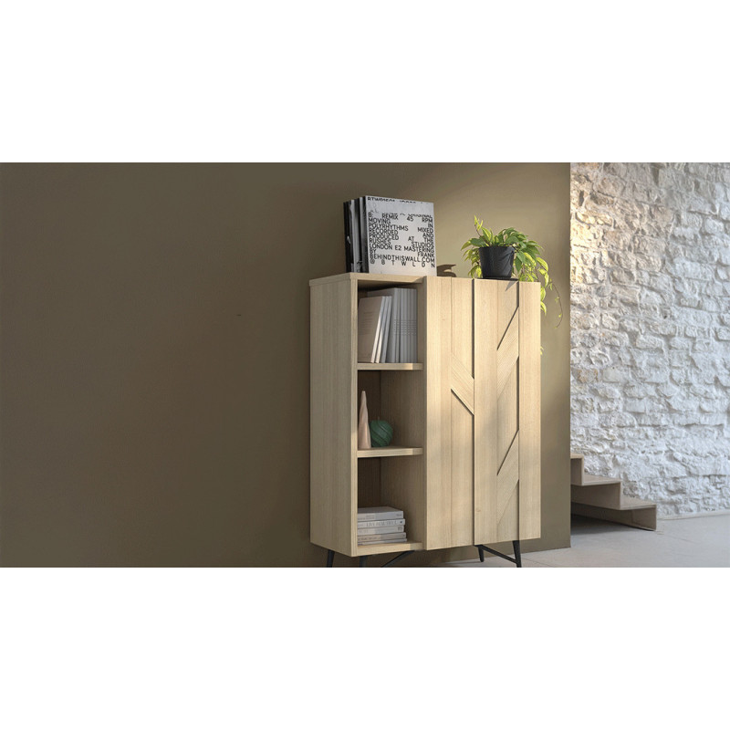 CANOPEE - Meuble 1 porte battante 3 niches  