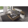 SALSA - Lit pour couchage 140x190, 2 chevets 2 tiroirs 1 niche   