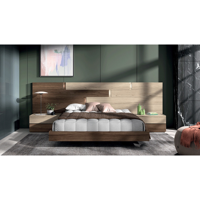 COSMO - Lit pour couchage 140x190, 2 chevets  