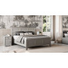 BEAUMONT - Lit tiroir pour couchage 140x190, tête de lit rangement  