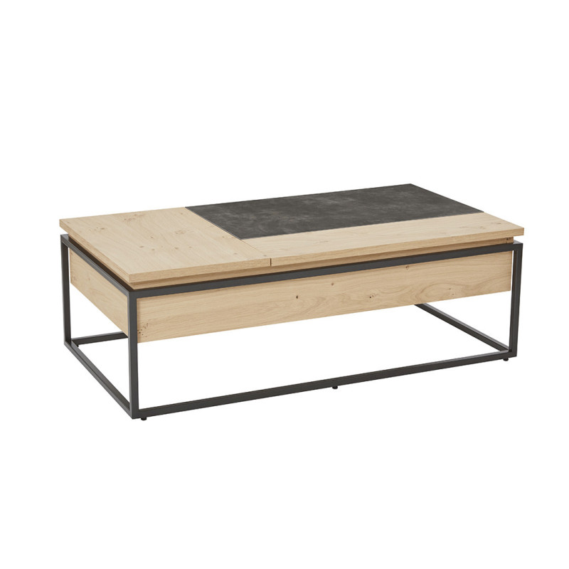 DESK - Bureau relevable dessus céramique sur verre  