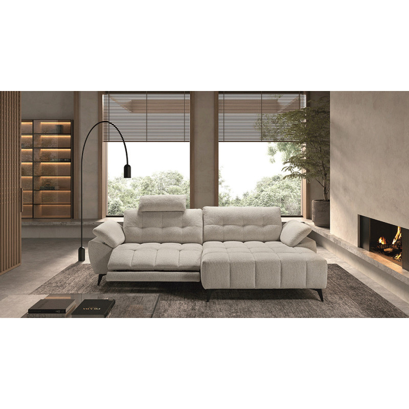 LANZA - Canapé chaise longue, assise coulissante électrique  