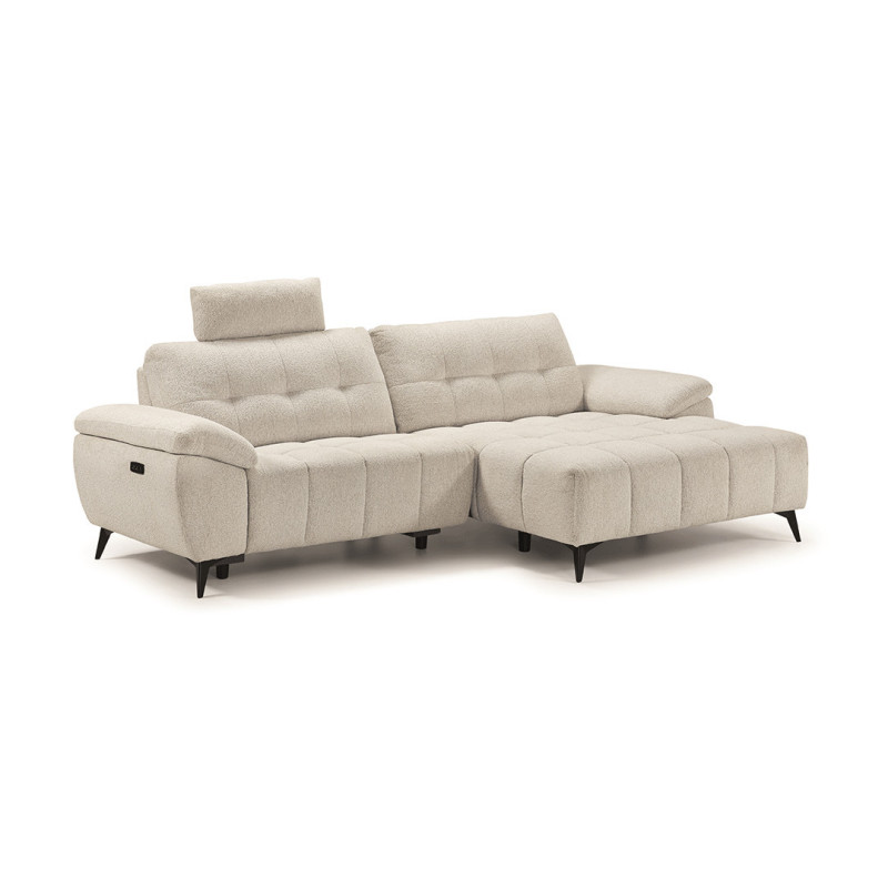 LANZA - Canapé chaise longue, assise coulissante électrique  