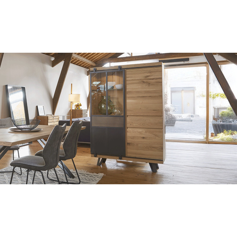 FUSION - Vitrine 1 porte coulissante avec éclairage  
